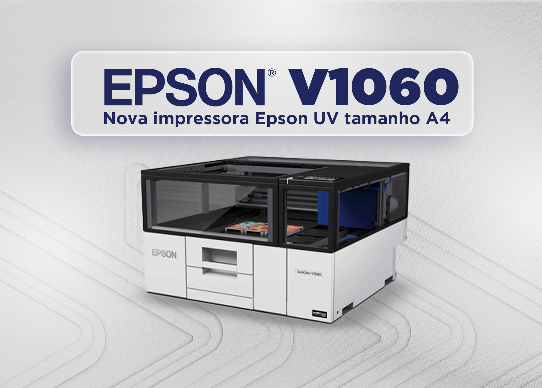 Epson apresenta inovação: Impressora de mesa UV para personalização de objetos.